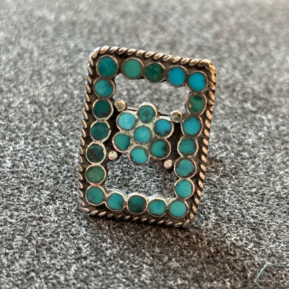 Vintage Turquoise Cuff Link - Single - Picture 2 of 4